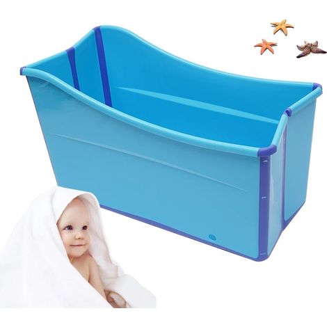 Vasca da bagno antibatterica portatile, vasca da bagno antiscivolo di grandi dimensioni, vasca da bagno pieghevole con tubo di scarico