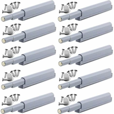 Loquet magnétique push-to-open sans poignée – Lot de 10 pièces, fermeture silencieuse avec rebond 4 cm pour meubles intégrés cuisine et salle de bain