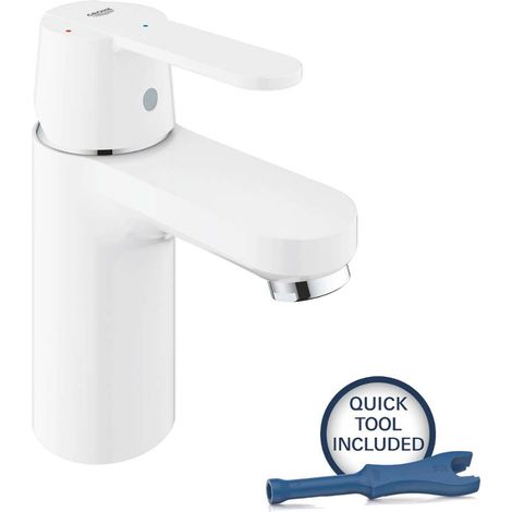 Grohe Get - Waschtischarmatur mit Auslass Push-Open, Mondweiß 23586LS0 (1/4)
