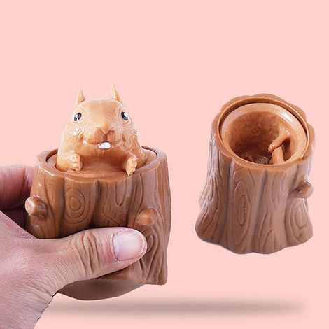 Gobelet anti-stress en forme de souche d'arbre, jouet de décompression, figurine animale en plastique, cadeau sensoriel (1/5)