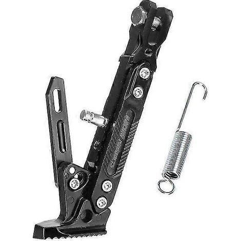 Verstellbarer Motorrad-Fußständer, robust und korrosionsbeständig, CNC-gefräster Metall-Seitenständer – Schwarz (1/5)