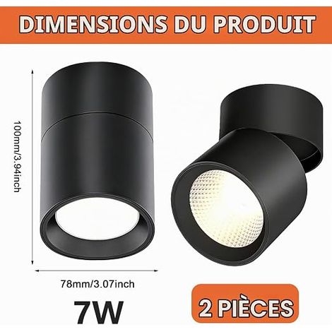 Black Ceiling Spotlights Recessed 7W with 3CCT 3000K/4000K/6000K, 360° Swivel LED Ceiling Light for Living Room Bedroom (1/4)