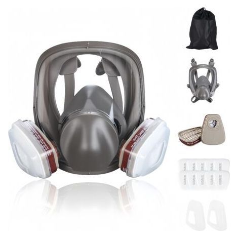 Masque de protection intégral anti-buée – Respirateur pour peinture et produits chimiques – Filtre en coton inclus – Ajustement silicone confortable – Grid Cool - 1Masque (1/5)