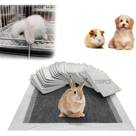 Coussinets Jetables pour Lapin, Tapis Hygiénique Absorbant pour Cochon d'inde, Lot de 100 Tapis Éducateurs avec Surface à Séchage Rapide pour Chiots Chats Chinchillas Hamsters Furets Hérissons (1/5)