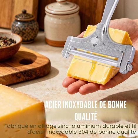 Trancheuse à Fromage Fil Acier Inoxydable, Coupe-Fromage Manuel avec Fils Remplacement Couteau à Beurre Clé Outil Trancheur Alimentaire pour Beurre en Bloc Accessoires Cuisine Restaurant (1/4)