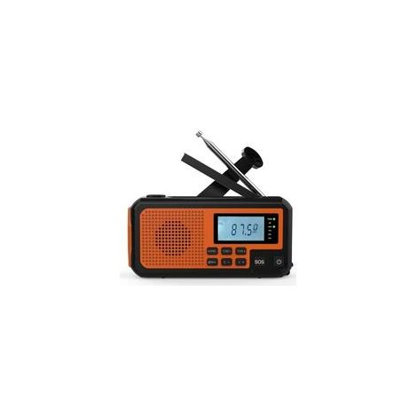 Radio solaire multifonctionnelle d'urgence à manivelle pour l'extérieur, avec caractéristiques : Lampe, Solaire