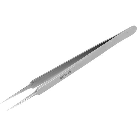 Pince de précision antimagnétique en acier inoxydable BST-19 avec pointes fines et effilées. (1/5)