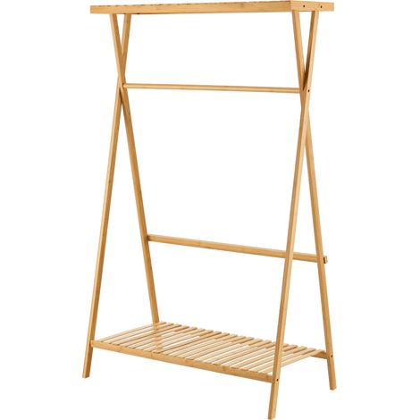 Appendiabiti attaccapanni appendiabiti armadio aperto bambù 140 x 90 x 45 cm naturale 030010285