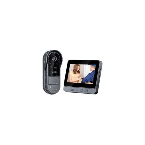 Sonnette Sans Fil Exterieur Etanche 1080P Sonnette Sans Fil Avec Camera avec écran IPS de 4.3 Visiophone Sans Fil IP65 étanche Caméra HD 170° Interphone Vision Nocturne Infrarouge Audio Bidirec (1/4)