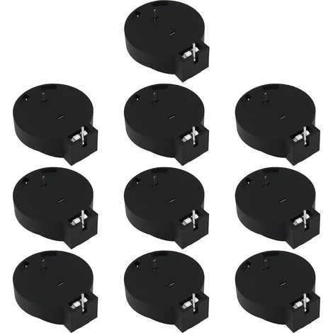 Lot de 10 Supports de Piles Bouton pour Piles CR2450 29,6 X 20,3 X 9,6 Mm Noir (1/5)
