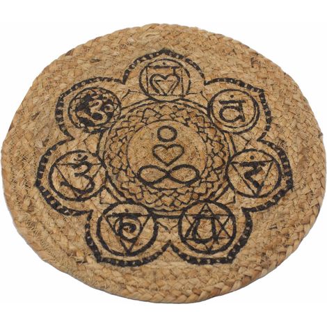 Set de Table Naturel - Jute 30cm - Imprimé Chakra- Vendu par 1 (1/4)