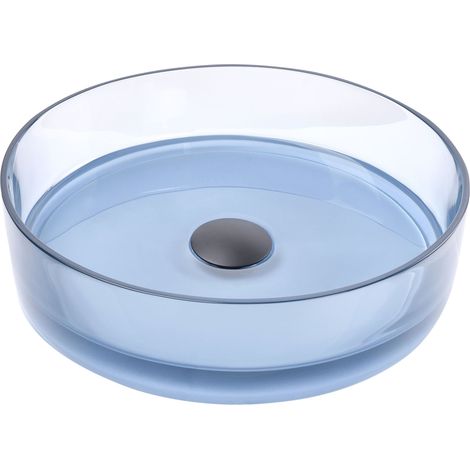 Countertop Basin TOLOSA ⌀ 360 mm Solid Surface Light Blue