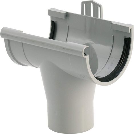 Girpi – Raccord naissance centrale de gouttière PVC pour toit inférieur à 71m² – Système d'assemblage en caoutchouc – Couleur sable – Conforme à la norme NF-EN 607 (1/2)