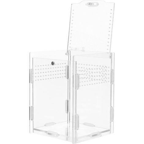 Boîte D'élevage pour Reptiles et Petits Animaux pour Habitat Sécurisé Terrarium Simple Forme en Acrylique Transparente Trous Respirants et Surface Dure Élevée (1/5)