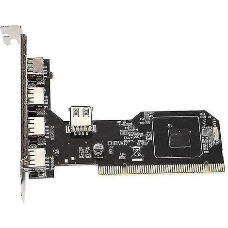 Adaptateur USB 2.0 vers 5 ports PCI et 5 ports USB 2.0 carte d'extension pour ordinateur de bureau. (1/5)