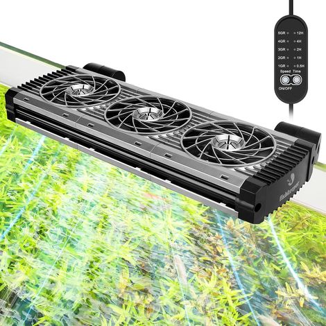 Aquarium Fan, Aquarium Cooler, Adjustable Air Speed and Timer, Quiet Aquarium Fan for Freshwater and Saltwater Aquariums up to 60cm (1/5)