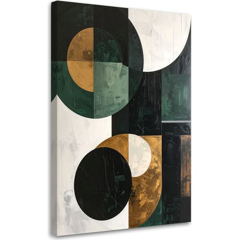 Wandbild Modern Abstrakt mit grüne Kreisen 70x100 cm