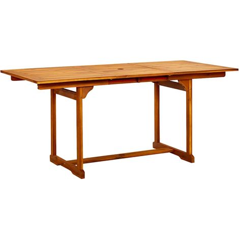 Maison Exclusive - Table à dîner de jardin (120-170)x80x75 cm Bois d'acacia massif (1/5)