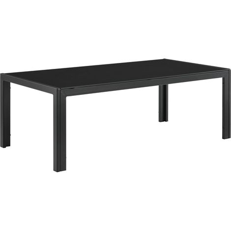 Mesa de centro de exterior de cristal 100 x 50 x 35 cm negro 030004134