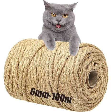 Sisal Rope for Repairing Scratching Post and Projects  Sisal fibre, cat tree repair, garden, cut (1/5)