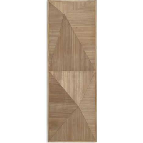 sculpture murale bois naturel inspiration géométrique artisanale - bois naturel clair veiné (1/2)