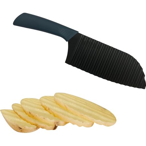 Coupe-frites ondulées pour pommes de terre, légumes et fruits - Idéal pour les frites ondulées, cuisine domestique, vert