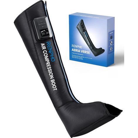 Bottes Pressothérapie Jambes avec Capteur de Pression Intelligent, Massage Jambes Sans Fil pour Pieds, Mollets et Cuisses, Cadeau Fête des Mères, Cadeau Femme, Adaptateur Non Inclus, 1