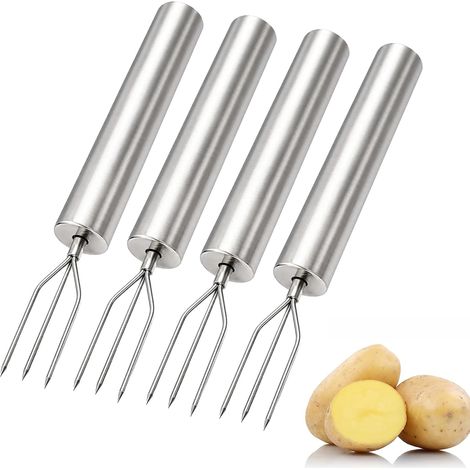 Lot de 3 fourchettes à pommes de terre en acier inoxydable 3 dents pour légumes et barbecue (1/5)