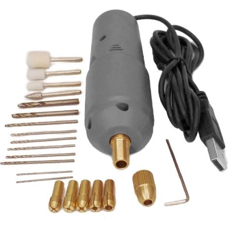 Mini perceuse électrique d'ouverture de bijoux USB, forets électriques 5V, polisseuse for le perçage de l'argile polymère, fournitures de fabrication du bois (1/5)