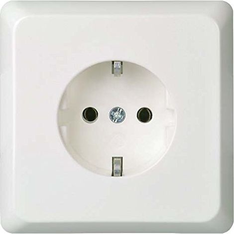 PRISE ELSO UP20 AVEC PORTABLE PLAQUE BORNE REN, COULEUR BLANC, 505014