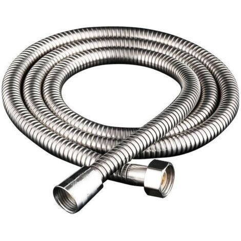 Flexible de Douche de Rechange Ultra Long 200 cm Acier Inoxydable Joint Étanchéité Intégré - Rallonge Compatible avec Tous Pommeaux de Douche Particuliers & Professionnels