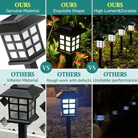 Lampes Solaires d'Extérieur Étanches Pour Jardin - Paysage, Chemin, Cour, Terrasse, Allé - 135 x 190 x 83 mm - 1 pièce - Lumière Chaude (1/5)