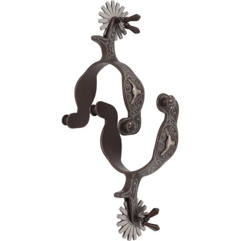 1 paire d'éperons gravés à motif vintage pour selle et équipement équestre (1/5)