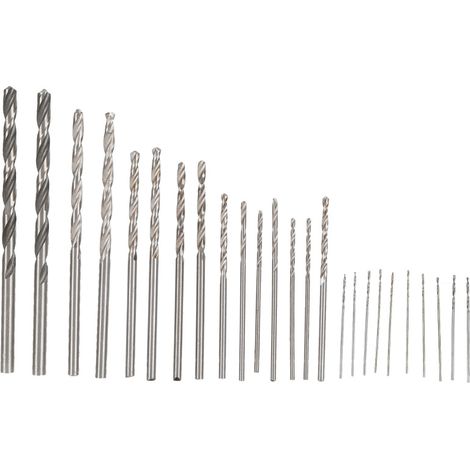 Beyamis Ensemble de 25 mini forets hélicoïdaux HSS à queue droite de 0,5 à 3 mm pour la bijouterie, l'horlogerie et les travaux manuels. (1/5)