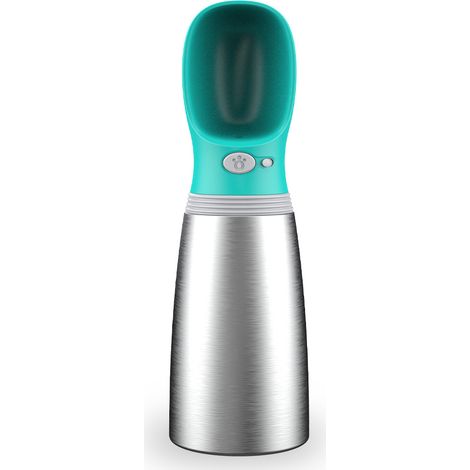 Isolierte Hunde-Wasserflasche, tragbarer und auslaufsicherer Wasserspender, ideal für Reisen, Picknicks usw., blau, 1 Stück. (1/5)