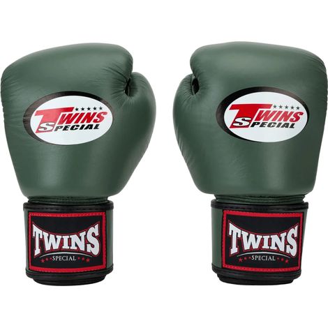 Guantes de boxeo Twins Special BGVL3 de 10 oz color caqui (1/5)