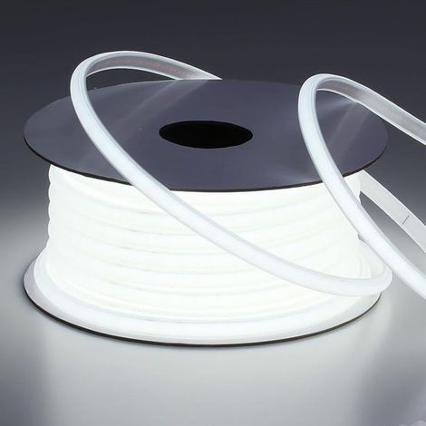 Ruban LED COB Exterieur Etanche 220V 20m Très Lumineux 200W CRI 90+ 6000K Blanc Froid Bande LED Flexible Recoupable 288LEDs/M pour Chambre, Bureau, Pergola Extérieur, Chantier, Eclairage [Classe éne (1/5)