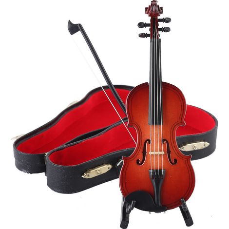 Geigenmodell als Geschenk, Ornament, Mini-Instrumentenmodell, Dekoration für Zuhause, Geigenkasten, 4/4 Mini-Instrumentenverzierung (1/5)