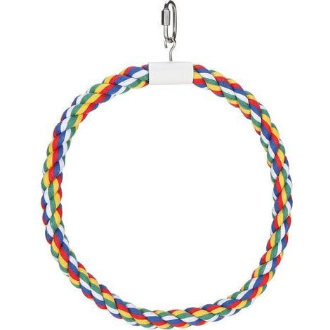 Anello da arrampicata per pappagalli, corda di cotone naturale, altalena, giocattolo da masticare, taglia media, confezione da 1 (1/5)