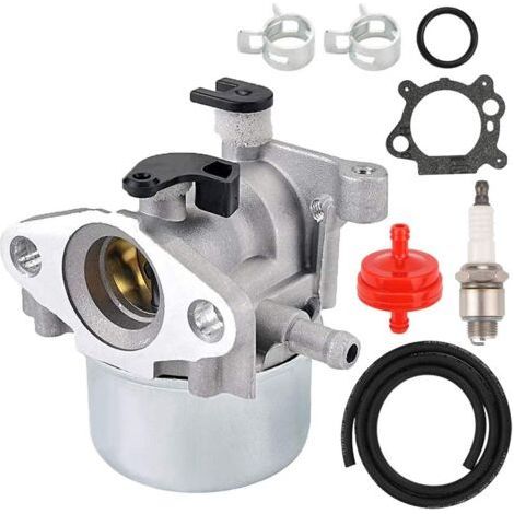 Kit de carburateur pour groupe électrogène tondeuse à gazon 4 temps Briggs & Stratton 799866 794304 796707 790845 799871, comprenant bougie d'allumage, joint et filtre à carburant. (1/5)