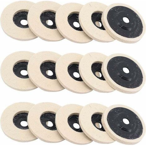Polishing Disc, 15 Pieces 4 Inch 100 mm Wool Polishing Disc for Angle Grinder——