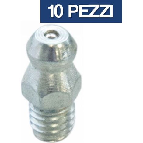 INGRASSATORE DIRITTO O CON BECCUCCIO ESAGONALE TESTA TONDA IDRAULICO PZ 10 19257V DIRITTO M 6X1 (19248)