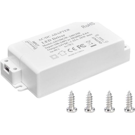 Transformateur de lumière LED 30W DC 24V 1.25A, alimentation à tension constante AC 100‑240V, accessoires d'éclairage pour bande LED-VSIAISV (1/4)