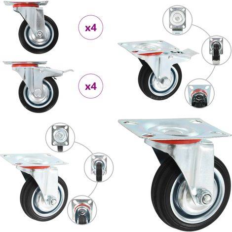 vidaXL 8 pcs Roulettes pivotantes 75 mm (1/5)
