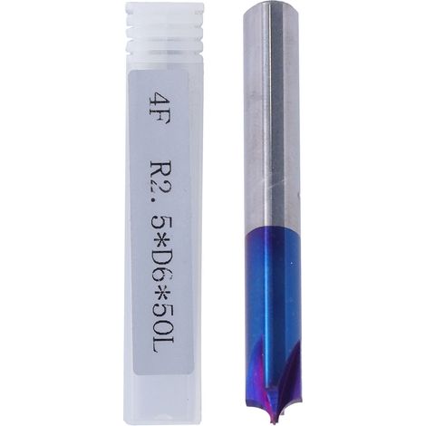 Router Bits Tungsten Steel Standard CNC Upcut Spiral Router Bit Cutting Machine Accessories for Carving Fine SlicingR2.5 X D6 X 50L