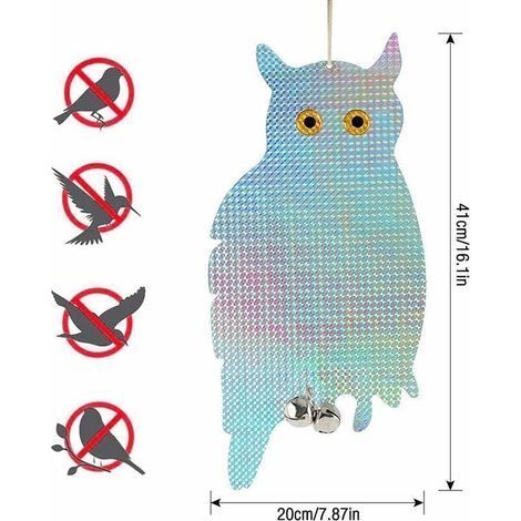 Hibou Réfléchissant, 2 PCS Répulsif Pigeon, Pigeon Forme d Hibou Hibou Anti Pigeons, Anti-Oiseaux Anti nuisible, écologique pour Un Potager Ferme Jardin-Fei Yu (1/3)