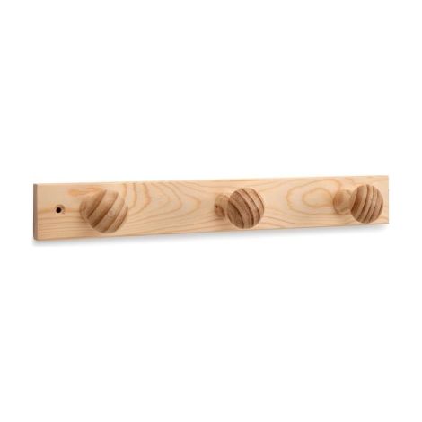Colgador Pared 3 Pomos Inofix Mad Madera En Crudo 3773-N Ud