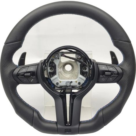 Volante in pelle traforata, compatibile con modelli di veicoli di lusso, E90 SENZA airbag (1/2)