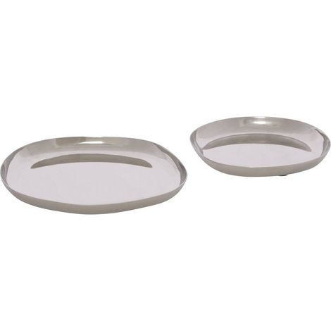Lote de 2 bandejas navideñas de aluminio redondas y plateadas - Feeric lights & christmas