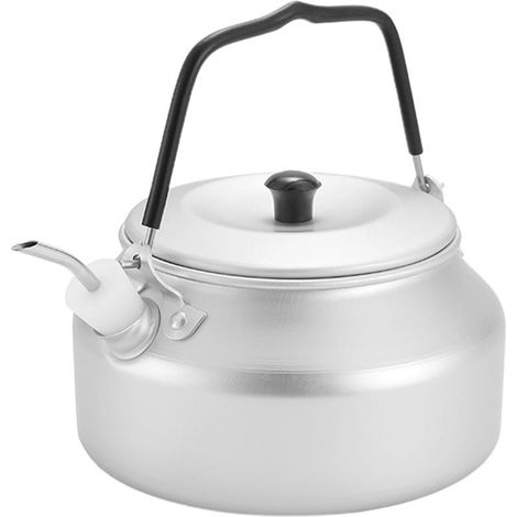 Bouilloire de camping portable légère en alliage d'aluminium, cafetière avec bec verseur allongé en acier inoxydable pour randonnée, pique-nique, pêche en extérieur (1/5)